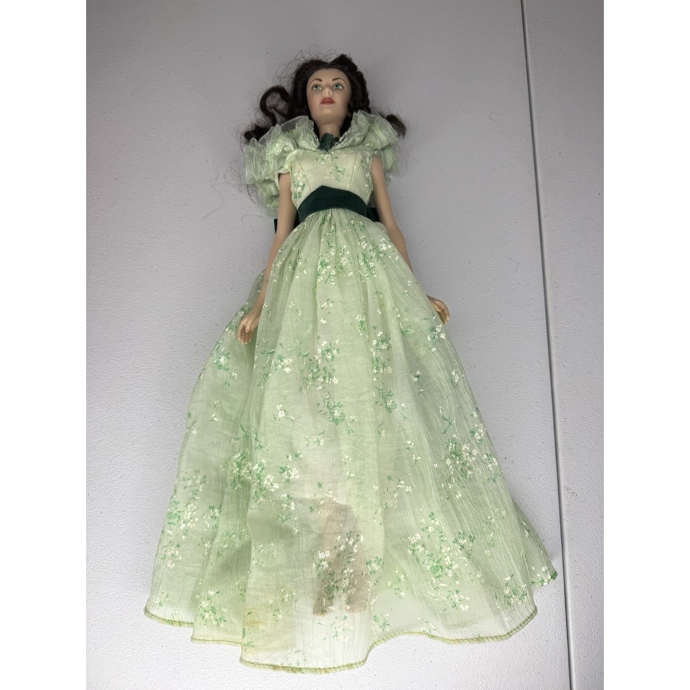 Franklin Mint Scarlett O'Hara Gone with the Wind 16 Doll Green BBQ Dress